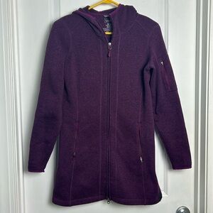 L.L. Bean XS mulberry zip up long fleece jacket